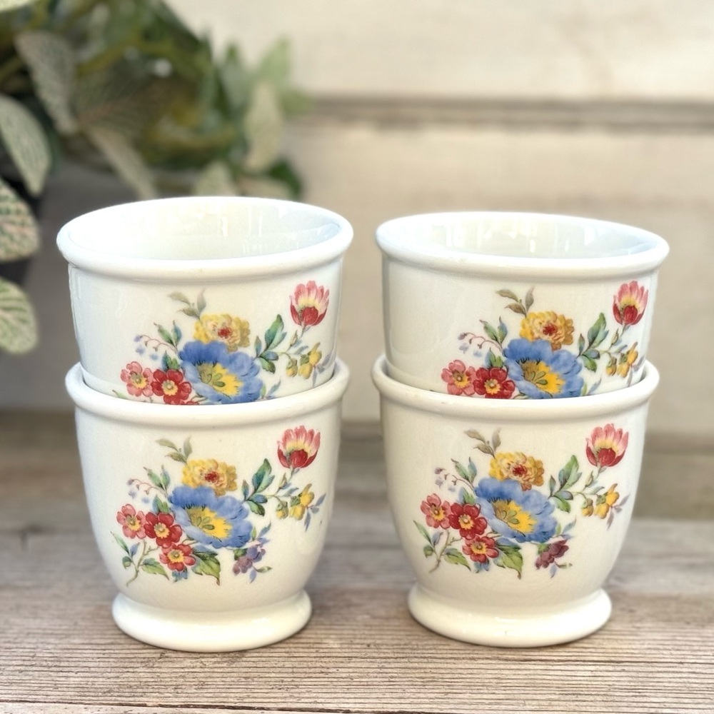 Vintage RESTAURANT WARE Shenango China 4 Egg Custard Cups Diner USA